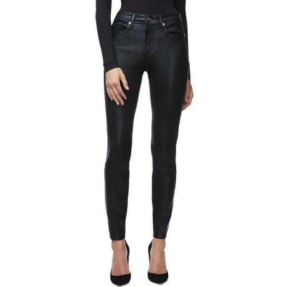 Good American Coated High Waist Black  Jeans Size 20 - Picture 1 of 7